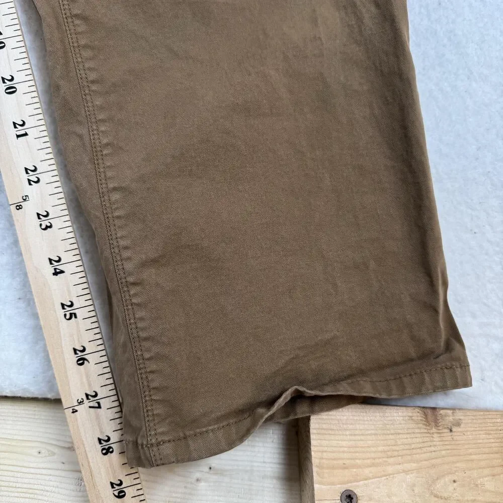 Orvis Jeans Mens Size 38x30 Brown Five Pocket Straight Leg Stretch Denim Casual